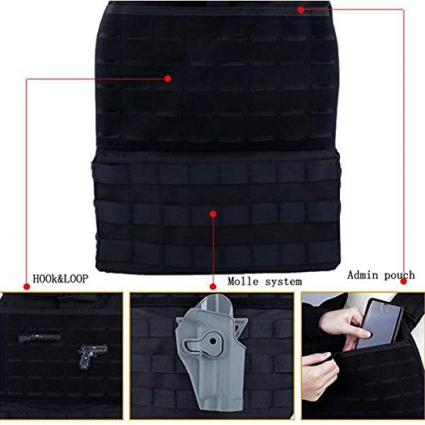 JFFCE Airsoft Tactical Vest 6 JFFCE Tactical Vest Fully Adjustable for Shooting Hunting Outdoor Activities