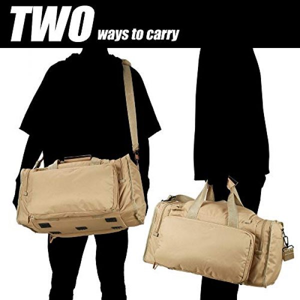 SoarOwl Pistol Case 6 SoarOwl Tactical Gun Range Bag Shooting Duffle Bags for Handguns Pistols with Lockable Zipper and Heavy Duty Antiskid Feet (Tan)