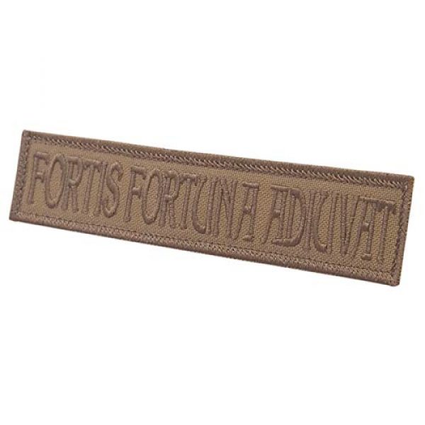LEGEEON Airsoft Morale Patch 1 LEGEEON Tan Fortis Fortuna Adiuvat 1x5 Name Tape John Wick Coyote Morale Tactical Military Hook&Loop Patch
