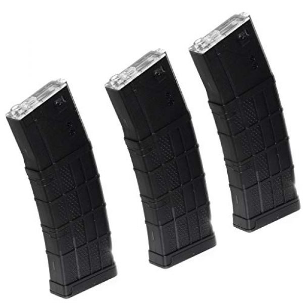 Airsoft Gang Airsoft Gun Magazine 1 Airsoft Parts CYMA 3pcs 140rd Long Type Plastic Waffle Mag Mid-Cap Magazine for CYMA, APS, D-Boys, JG, Golden Eagle, E&C, G&P, ICS, Classic Army, Tokyo Marui M4 M16 Series AEG Black