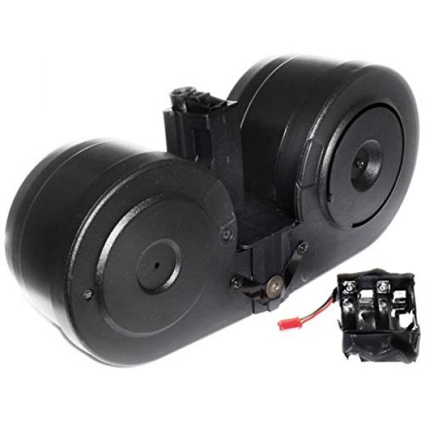 Generic Airsoft Gun Magazine 2 Airsoft Spare Components Battleaxe 2500rd Electric Winding Dual Drum Magazine for CYMA, ICS, Classic Army, JG, G&P, Tokyo Marui MP5 AEG