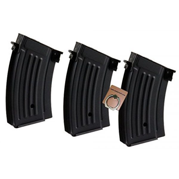 CYMA Airsoft Gun Magazine 1 CYMA AK 220rds Metal Magazine for Airsoft Marui Standard AEG X 3pcs -Mobile Ring Included