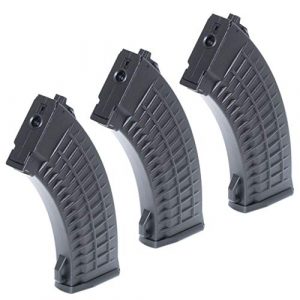 Generica Airsoft Gun Magazine 1 Airsoft Spare Parts 3pcs Pack CYMA 150rd Mid-Cap Waffle Magazine for AK-Series AEG Black