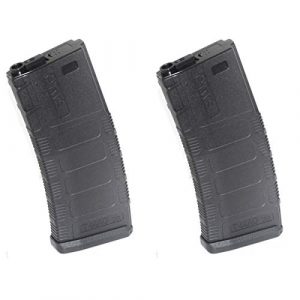 Airsoft Shopping Mall Airsoft Gun Magazine 1 Airsoft Shooting Gear King Arms 2pcs 370rd TWS T-MAG Hi-Cap Mag Magazine for Black Rain Ordnance M4 Tokyo Marui, CYMA, E&C, ARES, A&K, Echo1, JG, VFC, ICS, Classic Army, G&P, G&G M4 M16 AEG Black