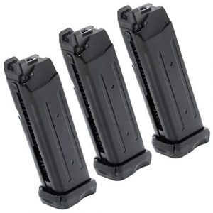Generica Airsoft Gun Magazine 1 Generica Airsoft Spare Parts APS 3pcs 23rd CO2 Magazine for ACP601 ACP606 A-Cap Z1-Cap Black Hornet Dragonfly Scorpion Shark Spyder X1-Cap/Tokyo Marui/WE/Armorer Works Black