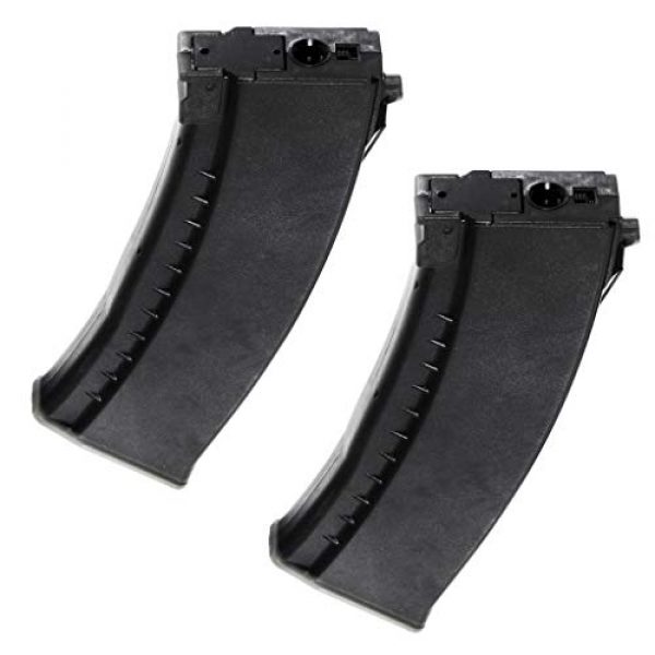 Airsoft Gang Airsoft Gun Magazine 1 Airsoft Parts Battleaxe 2pcs 500rd Flash Mag Hi-Cap Magazine for JG(Jing Gong), Classic Army, ICS, APS, D-Boys, CYMA, Tokyo Marui AK AEG Black