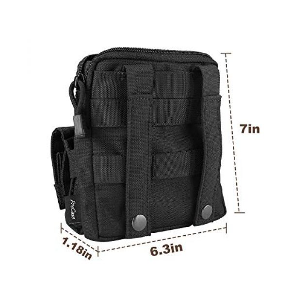 ProCase Pistol Case 4 ProCase Tactical Gun Range Bag for Handguns, Pistols and Ammo Bundle with Tactical Pistol Mag Pouch -Black