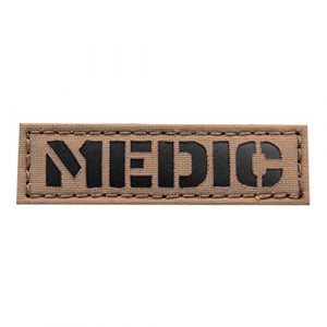 Tactical Freaky Airsoft Morale Patch 1 IR Coyote Medic MED 1x3.5 EMS Paramedic Tactical Touch Fastener Patch