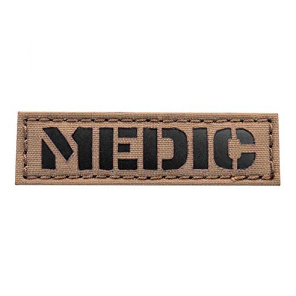 Tactical Freaky Airsoft Morale Patch 1 IR Coyote Medic MED 1x3.5 EMS Paramedic Tactical Touch Fastener Patch