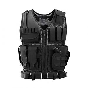 WEQ Airsoft Tactical Vest 1 WEQ Tactical Vest Modular Charge Vest Police Vest Law Enforcement Vest Adjustable Breathable Combat Training Vest