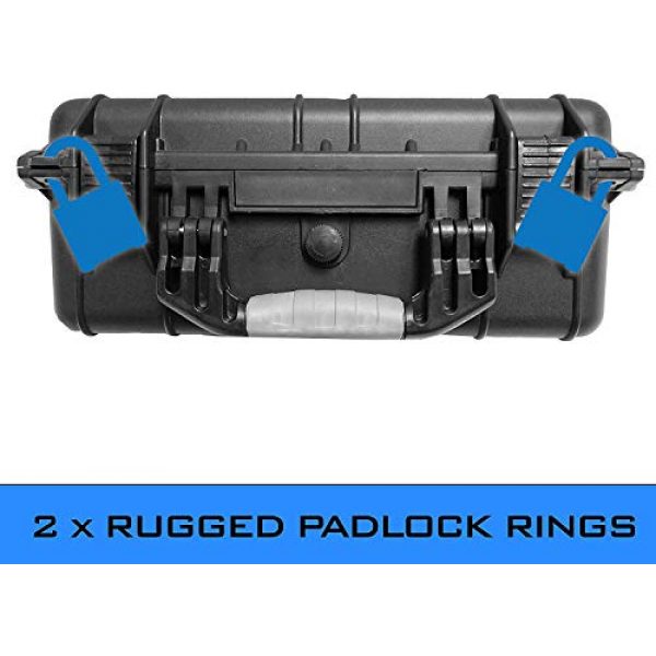 CASEMATIX Pistol Case 7 CASEMATIX 16" Customizable 4 Pistol Multiple Pistol Case - Waterproof & Shockproof Hard Gun Cases for Pistols, Magazines and Accessories - Multi Gun Case for Pistols with Two Layers of 2" Thick Foam