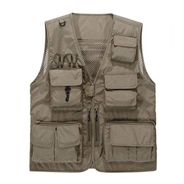 DAFREW Airsoft Tactical Vest 1 DAFREW Men's Casual Vest Outdoor Photography Vest Quick Dry Multi-Pocket Vest (Color : Khaki, Size : XL)
