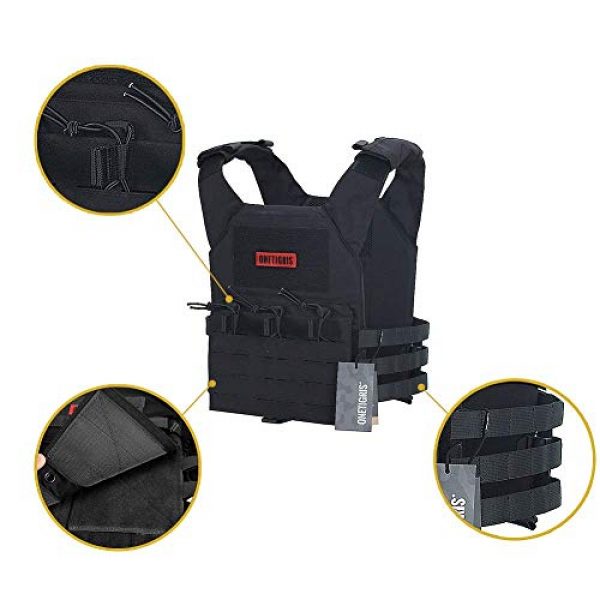 OneTigris Airsoft Tactical Vest 5 OneTigris Black Tactical Vest & Chest Rig Set