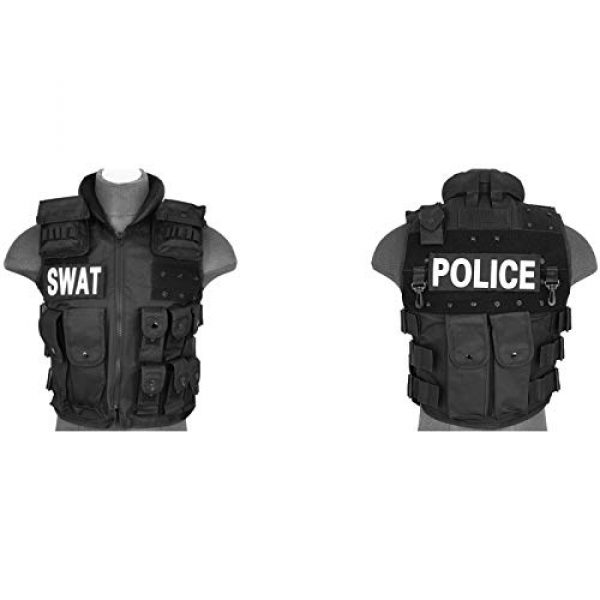 Lancer Tactical Airsoft Tactical Vest 2 Lancer Tactical UK Arms SWAT Police Law Enforcement Replica Tactical Vest with Patches