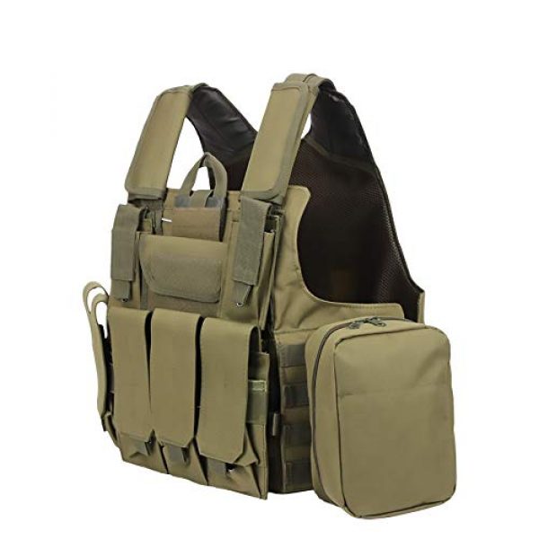 WEQ Airsoft Tactical Vest 1 WEQ Tactical Molle Airsoft Vest Paintball Combat Training Vest Adjustable (Color : Green)