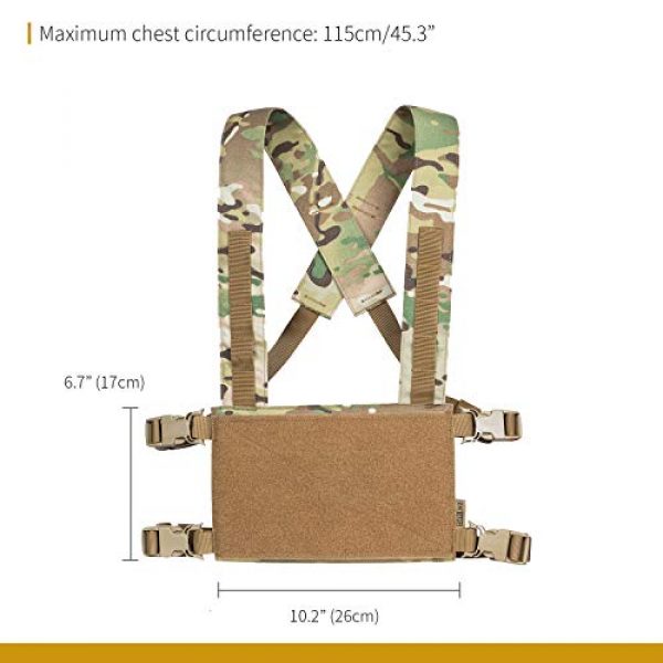 OneTigris Airsoft Tactical Vest 7 OneTigris Chest Rig Tactical Panel Placard Adapter (Multicam)