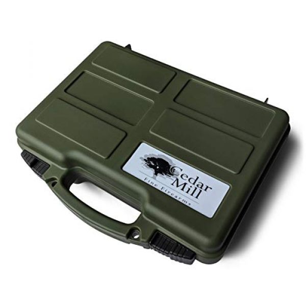 Cedar Mill Fine Firearms Pistol Case 4 Cedar Mill Fine Firearms -Worlds Smallest Micro Pistol Cleaning Kit for Handguns | Free Super-X Tool Bundle with Hard Gun Case Pistol Case (Green) |TSA Approved with Pick and Pluck Foam (2 Items)