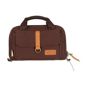 Allen Company Pistol Case 6 Allen Company Muddy Creek Heritage Oversized Double Handgun Attache, Rifle and Shotgun Gun Case, Universal, 48 and 52 inches, Lockable, Quilted Cotton Canvas with Leather Trim, Made in The USA, Brown