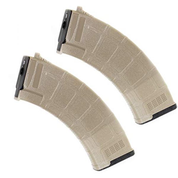 Generic Airsoft Gun Magazine 1 Airsoft Spare Parts CYMA 2pcs 200rd Polymer Mid-Cap Magazine for CYMA APS D-Boys ICS JG G&P Tokyo Marui AK Series AEG Dark Earth Tan