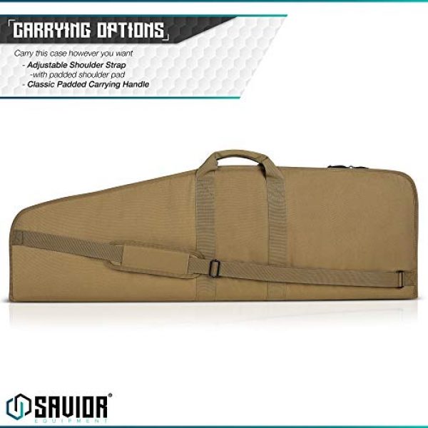 Savior Equipment Rifle Case 6 Savior Equipment The Patriot Single Scoped Long Rifle Case Gun Bag w/Padded Handle - Adjustable Sling, Dual Lockable Zippers, Multiple Magazine Holder Pouch, Available Length in 35" 41" 45"