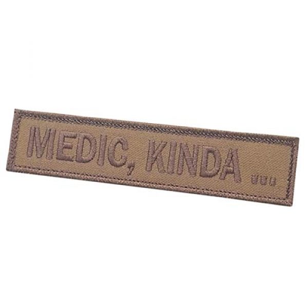 LEGEEON Airsoft Morale Patch 1 LEGEEON Tan Medic Kinda Name Tape 1x5 Coyote Brown Morale Tactical Military Fastener Patch