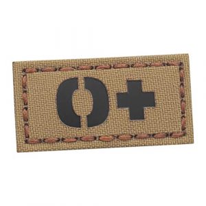 Tactical Freaky Airsoft Morale Patch 1 Tactical Freaky IR Tan OPOS O+ Blood Type 1x2 First Aid Kit IFAK CoyoteTactical Morale Hook&Loop Patch