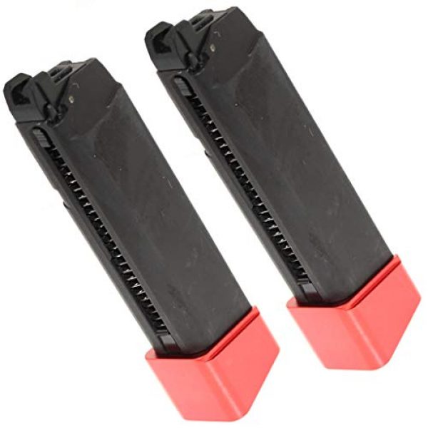 Airsoft Gang Airsoft Gun Magazine 1 Airsoft Parts 2pcs 22rd Gas Mag Metal Magazine for G17 GBB Pistol Black/Red Base