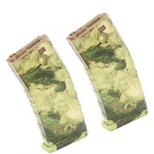 Generica Airsoft Gun Magazine 1 Generica Airsoft Spare Parts APS 2pcs Hi-Cap U Mag Magazine for FMR/ASR/UAR/M4 Series AEG A-TACS FG Camo