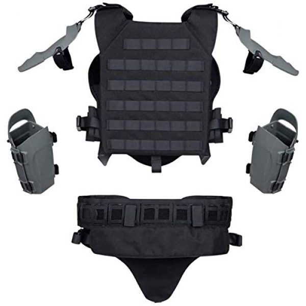 EBWLI Airsoft Tactical Vest 4 EBWLI Paintball Helmet and Armor Set, Hunting Paintball Protective Carrier Shooting Accessories with Waist Belt, for Airsoft/Nerf Game/Paintball,Black (Color : Gray)