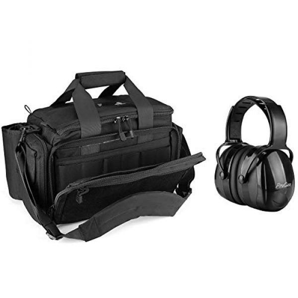 ProCase Pistol Case 1 ProCase Tactical Gun Range Bag Pistol Shooting Duffle Bag Bundle with Noise Reduction Safety Ear Muffs Headset SNR 36dB Earmuffs for Ear Hearing Protection