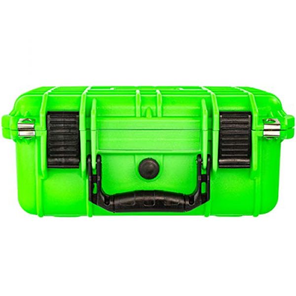 Eylar Pistol Case 5 Eylar Tactical Hard Gun Case Water & Shock Proof with Foam 13.37 inch 11.62 inch 6 inch Neon Green