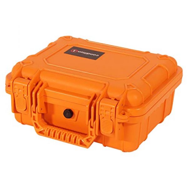 Condition 1 Pistol Case 4 Condition 1 Premium Dual Pistol Hard Case with Foam, Orange | 9" x 7" x 4" | Waterproof Case for Handgun and Mags | Pick and Pluck Foam | TSA Ready