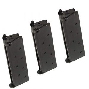 Generica Airsoft Gun Magazine 1 Generica Airsoft Spare Parts 3pcs 25rd Gas Mag Metal Magazine for M1911 Series GBB Pistol Black