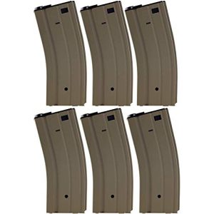 SportPro Airsoft Gun Magazine 1 SportPro Jing Gong 300 Round Metal High Capacity Magazine for AEG M4 M16 Airsoft 6 Pack Airsoft - Tan