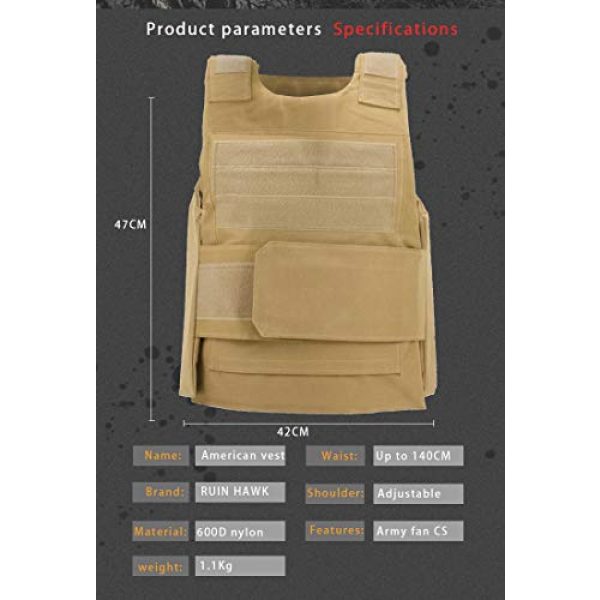BGJ Airsoft Tactical Vest 7 Military Gear Tactical Vest Army Training Combat Men Plate Carrier Molle Vest Airsoft Paintball Body Armor Outdoor Hunting Vest