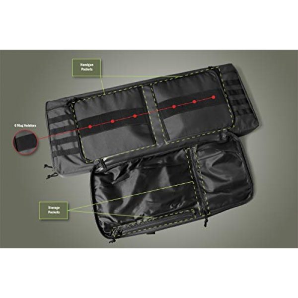 Tacticon Rifle Case 4 Double Rifle Bag | 2 Rifles + 2 Pistols Tuckable Backpack Straps | Combat Veteran Owned Company | Waterproof Padded Lockable Carbine or Long Gun Case