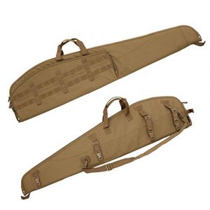 Flying Circle Rifle Case 1 Flying Circle Gear Scoped Rifle Case - MOLLE Compatible - Extra Thick Padding - Locking Zippers on Weapon Compartment - Holds Scoped Rifles up to 47" in Length - 49.5" x 12" x 1.5" [Coyote Brown]