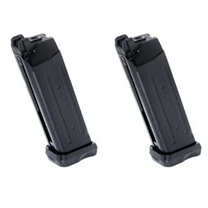 Airsoft Shopping Mall Airsoft Gun Magazine 1 Airsoft Shooting Gear APS 2pcs 23rd CO2 Mag Magazine for Action Combat Pistol ACP601 Black