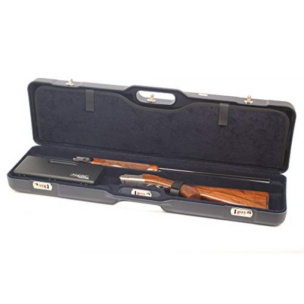Negrini Cases Rifle Case 3 Negrini Cases 1677LR-TRANS/5044 Shotgun Case for O/U and S-Auto/ABS/2 Gun/Barrels to 36-Inch, Blue/Blue