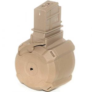 Airsoft Shopping Mall Airsoft Gun Magazine 1 Airsoft Shooting Gear Battleaxe 1400rd Sound Control Electric Drum Magazine for G36 AEG Dark Earth