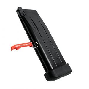 AirsoftGoGo Airsoft Gun Magazine 1 Armorer Works HXMG01 30rds Magazine for WE, Marui Hi-Capa 5.1 Airsoft GBB (Black) - AirsoftGoGo Keychain Included