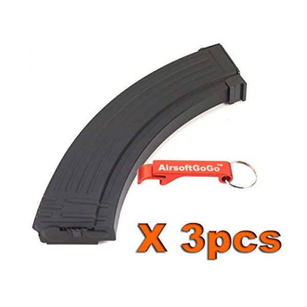 AirsoftGoGo Airsoft Gun Magazine 2 3X Hi-Cap 800rd Metal Magazine for AK47 AKS74 AK74U AK47 RPK4 Marui Std Airsoft AEG [For Airsoft Only]