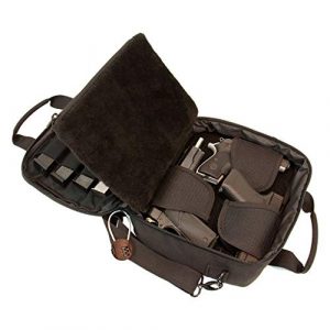 First Choice Gear Pistol Case 1 Pistol Case Range Bag for Handguns by FirstChoice - 2 to 4 Gun Padded Tactical Handgun Shooting Soft Case, Lockable Zippers w/Padlock, 3 Mini-Holsters, 8 Mag Slots, 4 Pockets, w/Range Mat