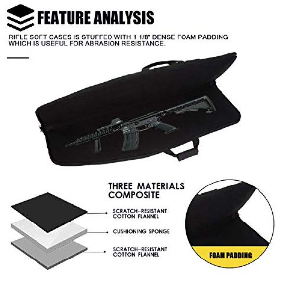 AUMTISC Rifle Case 4 AUMTISC Rifle Case Tactical Gun Case for AR15 with 5 Pouches Heavy Duty Rifle Bag for Hunting Shooting Range Sports Storage and Transport