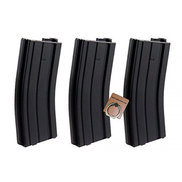 CYMA Airsoft Gun Magazine 1 CYMA 140rds Mid-Cap Magazine for Marui Standard M4 Airsoft AEG X 3pcs -Mobile Ring Included