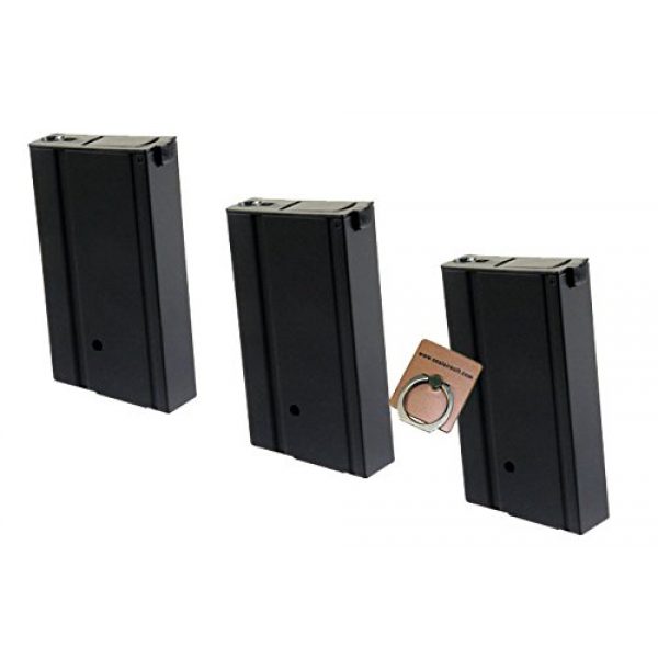 CYMA Airsoft Gun Magazine 1 CYMA 400rds Metal Hi-Cap Magazine for Airsoft AEG M14EBR Series X 3pcs -Mobile Ring Included