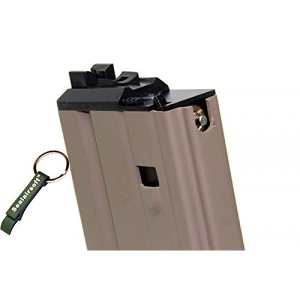 WE Airsoft Gun Magazine 2 WE 30rds Open Bolt Airsoft Gas Magazine Scar / L85 / M4 Series GBB TAN -Mobile Ring Included