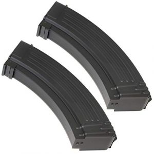Generica Airsoft Gun Magazine 1 Airsoft Spare Parts 2pcs Pack CYMA 600rd Metal Flash Mag Magazine for AK-Series AEG Black