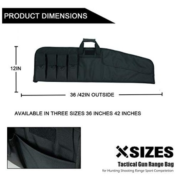 AUMTISC Rifle Case 5 AUMTISC Rifle Case Soft Shotgun Case for Tactical Ar15 Scoped Rifles with External Magazine Pockets Foam Padding Lockable Zipper Adjustable Shoulder 36" 42"