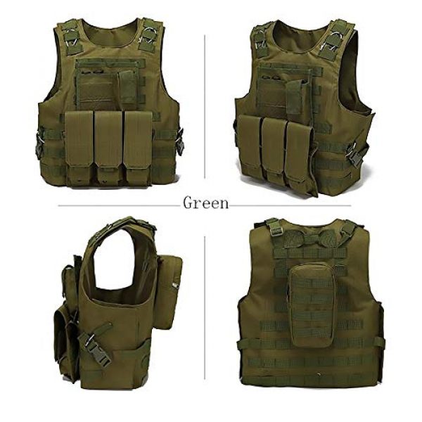 WEQ Airsoft Tactical Vest 3 WEQ Tactical Vest Outdoor Amphibious Vest Ultra-Light Breathable Combat Training Vest Adjustable for Adults(Standard Size) (Color : #D)